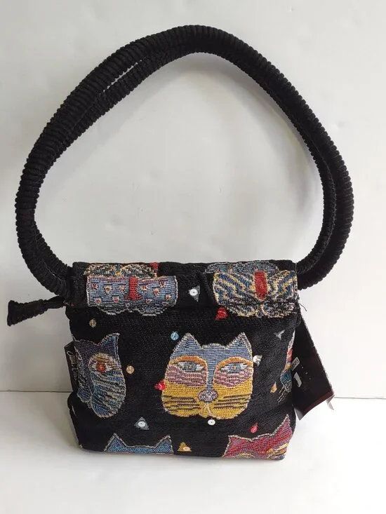 NEW Laurel Burch Fantastic Feline Tapestry Shoulder Bag Boho Whimsy Artsy Cats - Picture 2 of 9